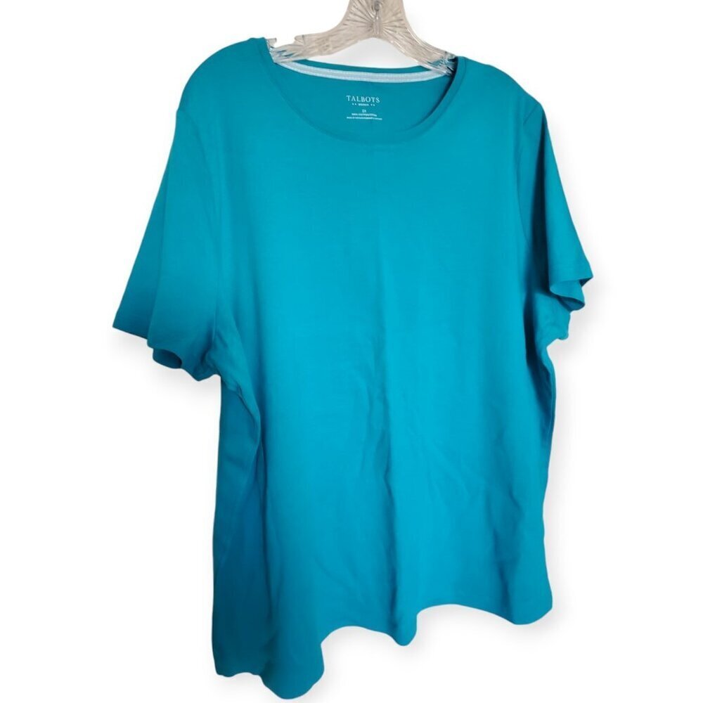 Talbots Pullover Turquoise / Cyan Short Sleeve Tee 3X